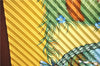 Authentic HERMES Pleats Scarf "LES QUATRE SAISONS" Silk Yellow Box J7420