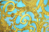 Authentic HERMES Carre 90 Scarf "LES TUILERIES" Silk Light Blue Gold J7436