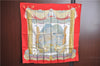 Authentic HERMES Carre 90 Scarf "L'ATLANTIDE" Silk Red J7439