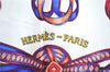 Authentic HERMES Carre 90 Scarf "LES RUBANS DU CHEVAL" Silk Navy Blue J7443