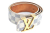 Authentic Louis Vuitton Damier Azur Ceinture Initial Belt Size85 M9609 LV J7455