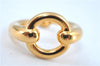 Authentic HERMES Scarf Ring Moris Circle Design Gold Tone J7469