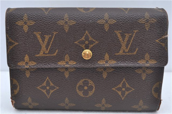 Authentic Louis Vuitton Monogram Porte Tresor Etui Papier Wallet M61202 LV J7475