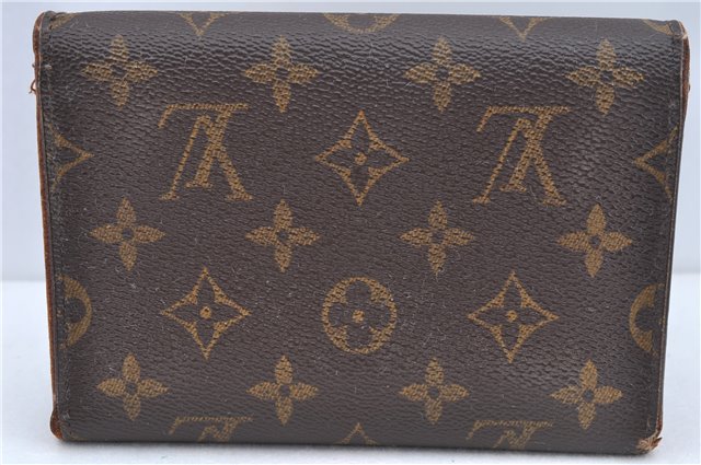 Authentic Louis Vuitton Monogram Porte Tresor Etui Papier Wallet M61202 LV J7475