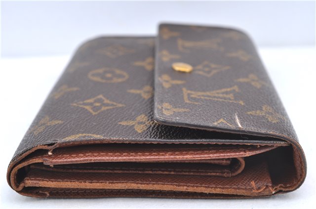 Authentic Louis Vuitton Monogram Porte Tresor Etui Papier Wallet M61202 LV J7475