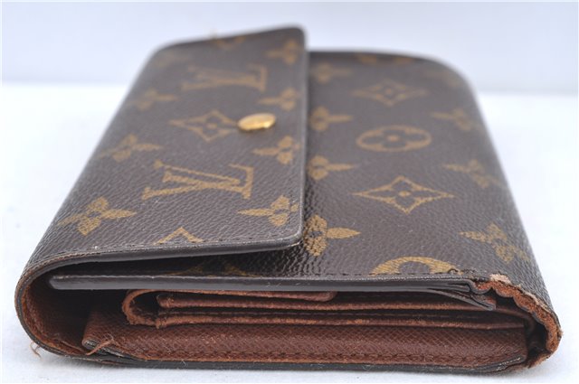 Authentic Louis Vuitton Monogram Porte Tresor Etui Papier Wallet M61202 LV J7475