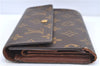 Authentic Louis Vuitton Monogram Porte Tresor Etui Papier Wallet M61202 LV J7475