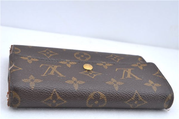 Authentic Louis Vuitton Monogram Porte Tresor Etui Papier Wallet M61202 LV J7475