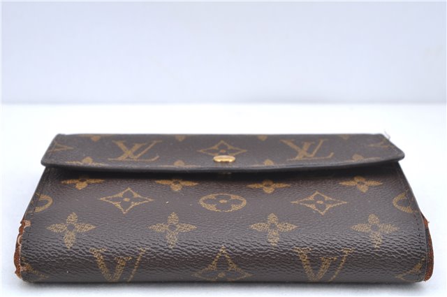 Authentic Louis Vuitton Monogram Porte Tresor Etui Papier Wallet M61202 LV J7475