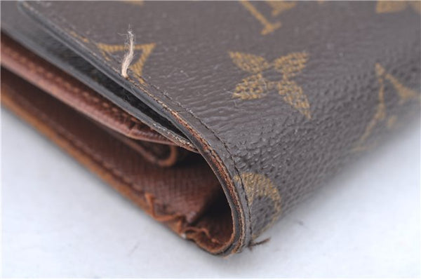 Authentic Louis Vuitton Monogram Porte Tresor Etui Papier Wallet M61202 LV J7475