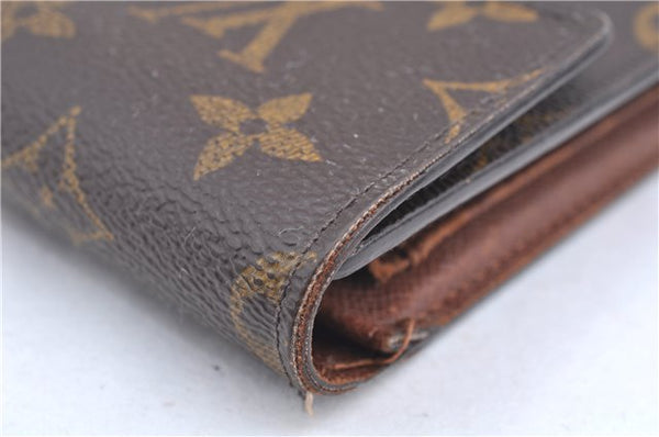 Authentic Louis Vuitton Monogram Porte Tresor Etui Papier Wallet M61202 LV J7475