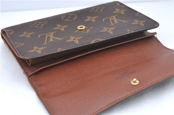 Authentic Louis Vuitton Monogram Porte Tresor Etui Papier Wallet M61202 LV J7475