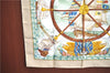 Authentic HERMES Carre 90 Scarf "vive le vent" Silk Beige J7487