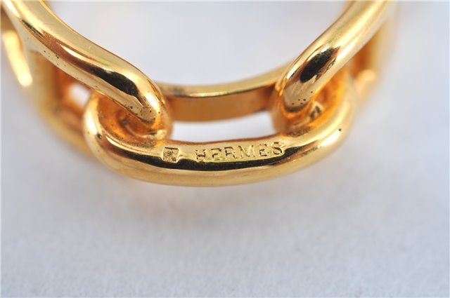 Authentic HERMES Scarf Ring Circle Design Gold Tone J7493