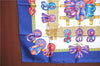 Authentic HERMES Carre 90 Scarf "LES RUBANS DU CHEVAL" Silk Navy Blue Box J7499