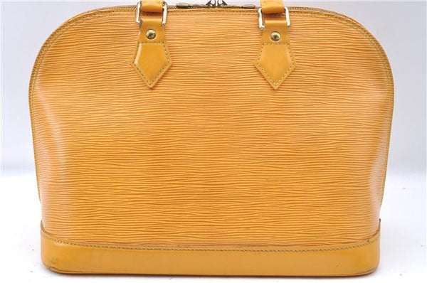 Authentic Louis Vuitton Epi Alma PM Hand Bag Yellow M52149 LV J7522
