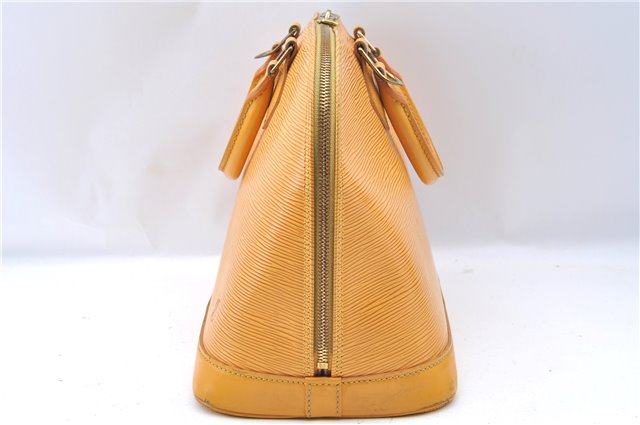 Authentic Louis Vuitton Epi Alma PM Hand Bag Yellow M52149 LV J7522