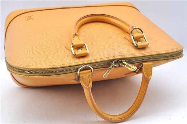 Authentic Louis Vuitton Epi Alma PM Hand Bag Yellow M52149 LV J7522