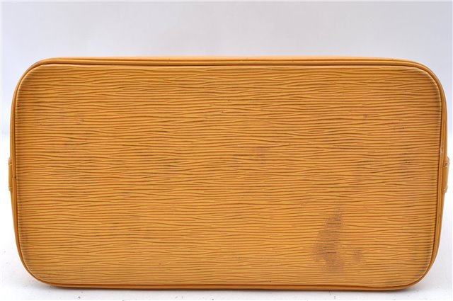 Authentic Louis Vuitton Epi Alma PM Hand Bag Yellow M52149 LV J7522