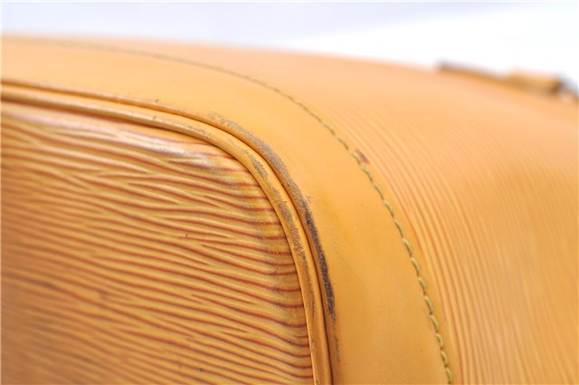 Authentic Louis Vuitton Epi Alma PM Hand Bag Yellow M52149 LV J7522
