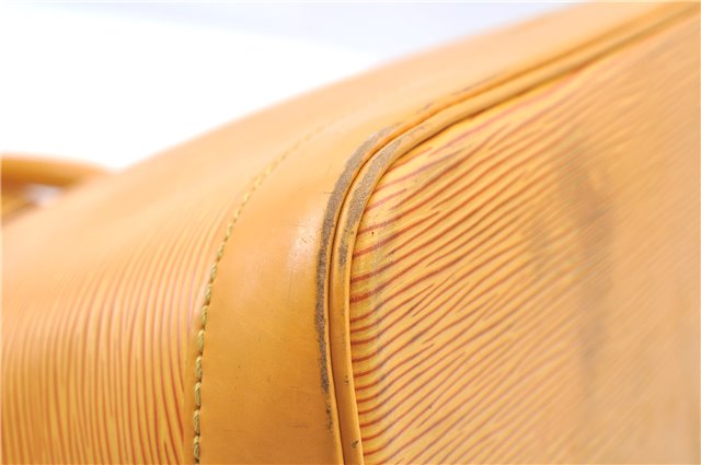 Authentic Louis Vuitton Epi Alma PM Hand Bag Yellow M52149 LV J7522