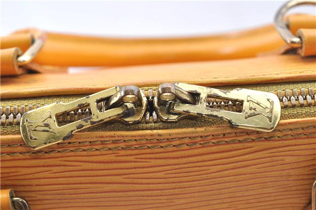 Authentic Louis Vuitton Epi Alma PM Hand Bag Yellow M52149 LV J7522