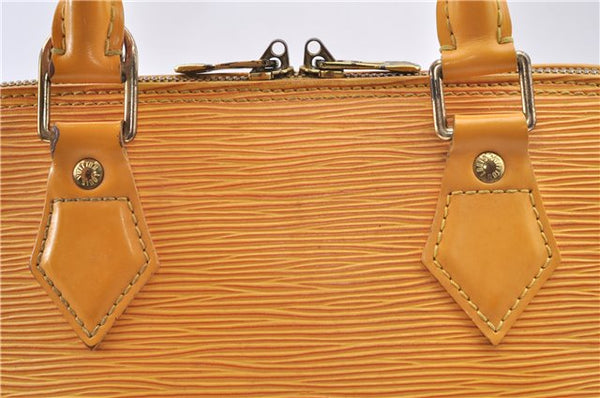 Authentic Louis Vuitton Epi Alma PM Hand Bag Yellow M52149 LV J7522
