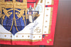 Auth HERMES Carre 90 Scarf "VUE DU CARROSSE DE LA GALERE" Silk Red Box J7532