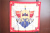 Auth HERMES Carre 90 Scarf "VUE DU CARROSSE DE LA GALERE" Silk Red Box J7532