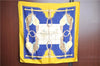 Authentic HERMES Carre 90 Scarf "Carrick a Pompe" Silk Yellow J7537