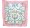 Authentic HERMES Carre 90 Scarf "LE SACRE du PRINTEMPS" Silk Light Pink J7544