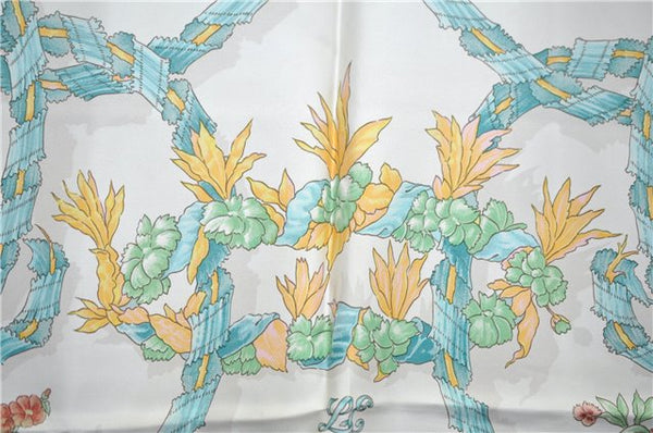 Authentic HERMES Carre 90 Scarf "LE SACRE du PRINTEMPS" Silk Light Pink J7544