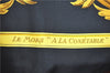 Authentic HERMES Carre 90 Scarf "LE MORS A LA CONETABLE" Silk Black J7554