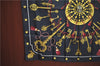 Authentic HERMES Carre 90 Scarf "LES CLES" Silk Black J7555