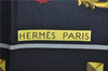 Authentic HERMES Carre 90 Scarf "LES CLES" Silk Black J7555