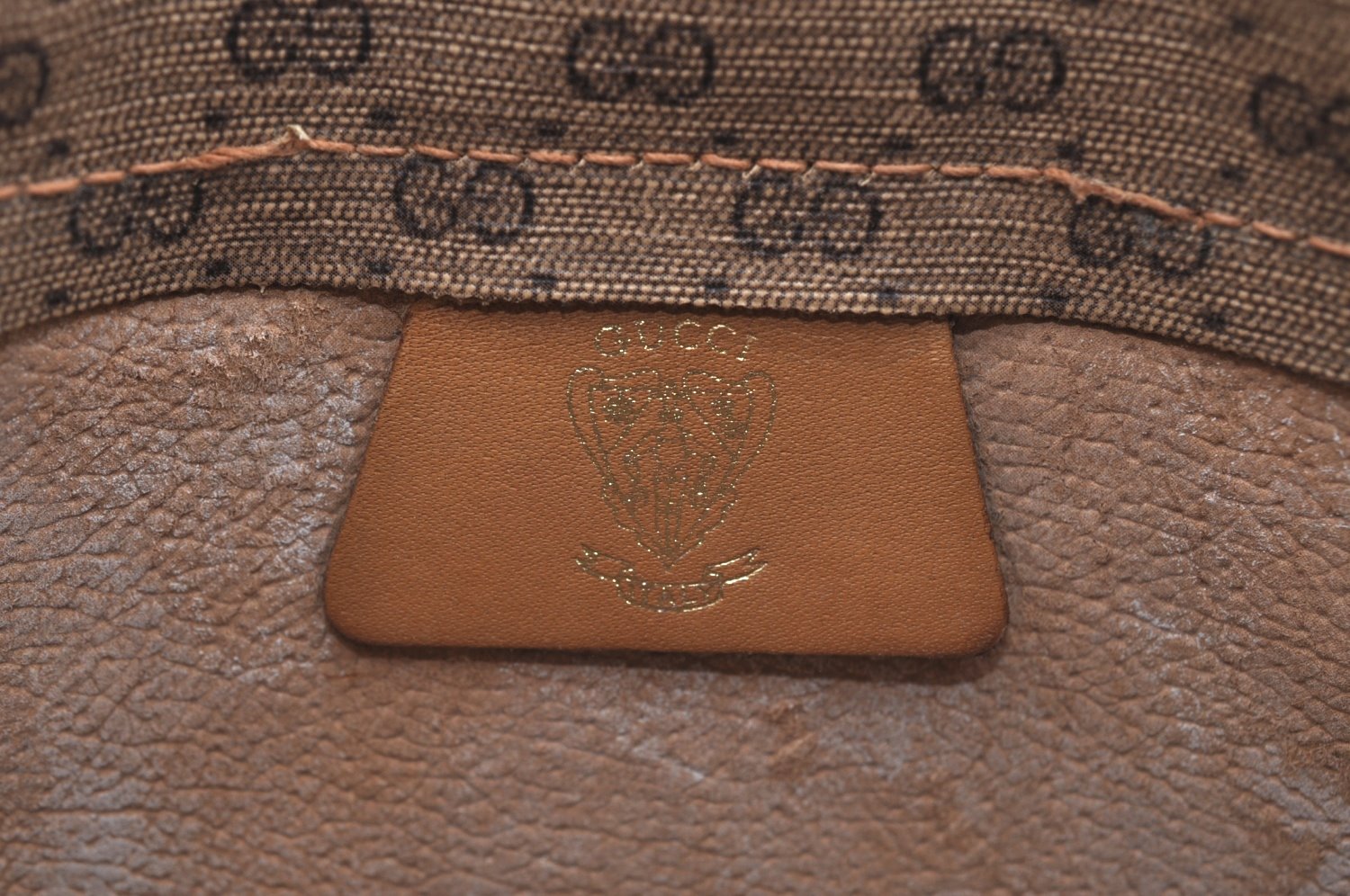 Authentic GUCCI Micro GG PVC Leather Clutch Hand Bag Purse Brown J7575