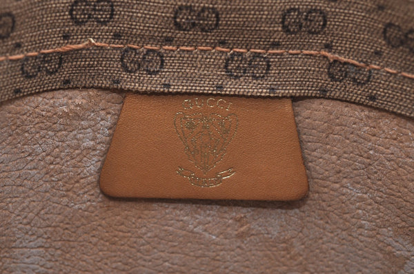 Authentic GUCCI Micro GG PVC Leather Clutch Hand Bag Purse Brown J7575