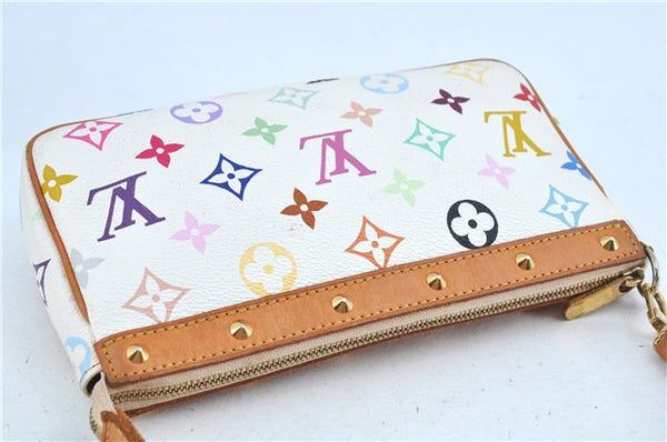 Louis Vuitton Monogram Multicolor Pochette Accessoires Pouch M92649 White J7587