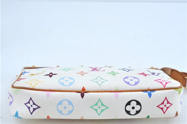 Louis Vuitton Monogram Multicolor Pochette Accessoires Pouch M92649 White J7587