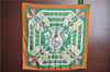 Authentic HERMES Carre 90 Scarf "aux champs" Silk Brown J7597