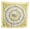 Authentic HERMES Carre 90 Scarf "LA PROMENADE DE LONGCHAMPS" Silk Yellow J7598