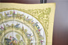 Authentic HERMES Carre 90 Scarf "LA PROMENADE DE LONGCHAMPS" Silk Yellow J7598