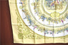 Authentic HERMES Carre 90 Scarf "LA PROMENADE DE LONGCHAMPS" Silk Yellow J7598