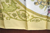 Authentic HERMES Carre 90 Scarf "LA PROMENADE DE LONGCHAMPS" Silk Yellow J7598