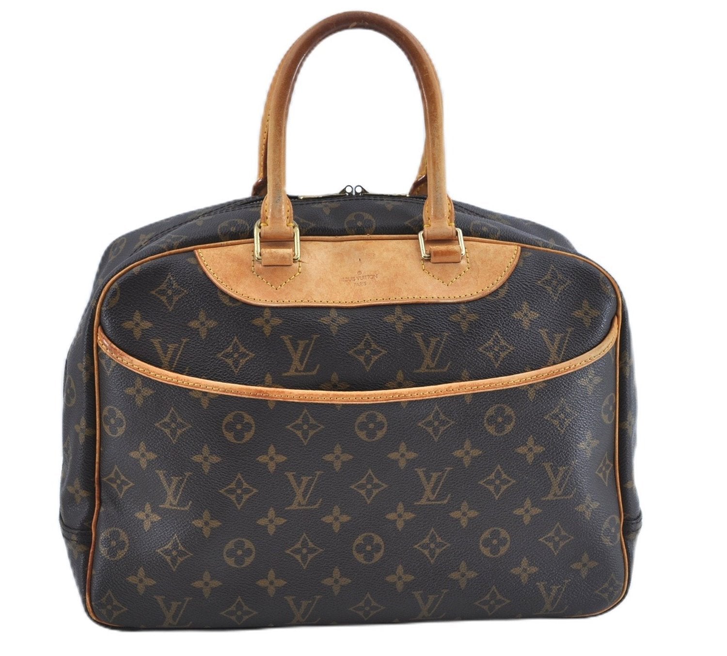 Authentic Louis Vuitton Monogram Deauville Hand Bag M47270 LV J7649