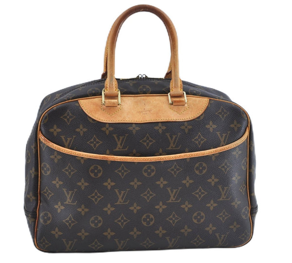 Authentic Louis Vuitton Monogram Deauville Hand Bag M47270 LV J7649