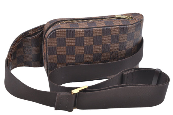 Authentic Louis Vuitton Damier Geronimos Waist Body Bag N51994 LV J7677