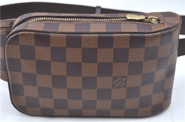 Authentic Louis Vuitton Damier Geronimos Waist Body Bag N51994 LV J7677