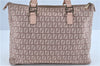 Authentic FENDI Zucchino Hand Tote Bag Purse Canvas Leather Light Pink  J7680