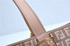 Authentic FENDI Zucchino Hand Tote Bag Purse Canvas Leather Light Pink  J7680